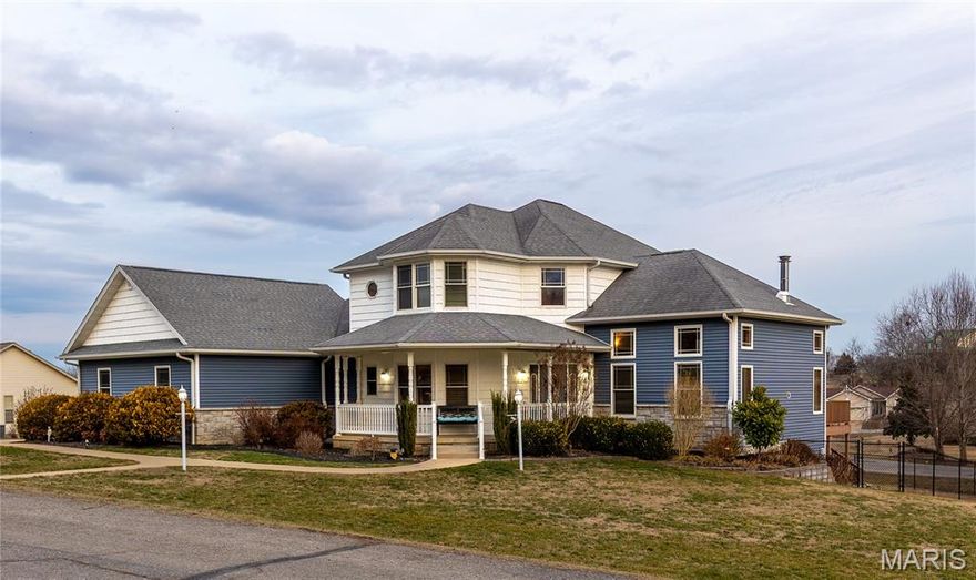 Check out this 1.5 Custom Home on a double corner lot. Updated Kitchen with Quartz countertops with soft-close and pull-out drawers. Pantry. Island, Eat-In, Separate Dining, and Formal Dining. Plus an abundance of custom-built shelving in all closets, den, etc. All stays. All walk-in closets throughout.
This is truly one of a kind. Lots of windows for natural lighting. 16' ceilings in the living room. 
Real Hardwood flooring. Screened in Porch, large deck, patio, wrap-around covered front porch.
Spacious primary bedroom with tray ceiling. Full primary bathroom with a soaking tub and a large walk-in tile shower. Custom closet with every kind of built-in. Double sinks and ample space to move around.
The laundry room is just as spacious, with cabinets, a built-in ironing board, and ample storage.
The oversized car garage provides convenient storage for all your belongings. 1/2 bath off the kitchen.
Gorgeous Staircases. Upstairs library/den with views! Some of the best shelving for all your books! 2 Bedrooms with walk-in closets and custom shelving. One bedroom with a French deck to look out. Full bath upstairs.
The basement includes a family room and a bonus space. Three-quarter bath and full bedroom with a walk-in closet. On the other side, the man cave with a wet bar, kitchenette, storage, and a John Deere Room. Walks out to the fire pit. The family room opens to a patio with a secure chain-link fence for pets or children.
*Newer blinds on windows throughout. (2019)
*Complete Water System and Water Filtration System 
*Water Heater Replacements (two)
*Updated kitchen with quartz countertops, subway tile backsplash, and new appliances
*Outlet lights added throughout the home
*Repainted
*Sprinkler System
*Central Vac
*Laundry Chute 
*Sound System
*List of Updates added to documents!