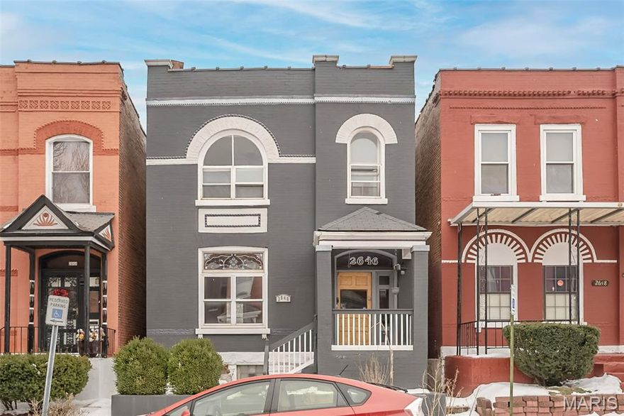 Don't miss this historic brick home located in the heart of McKinley Heights. This spacious 2-story residence boasts 3 bedrooms, 2.5 bathrooms, and two wood-burning fireplaces for classic St. Louis charm. The main level offers a functional layout with a half-bath, while the upper level features all three bedrooms and two full baths. Additional features include a full unfinished basement, central air, and a private backyard. You will love this home!