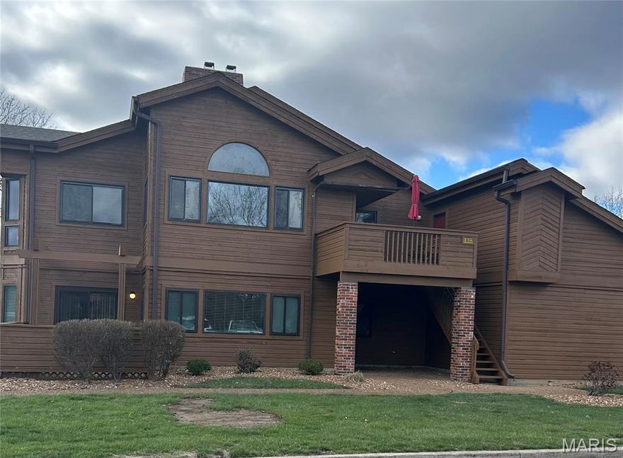 Nestled in a desirable Weldon Spring community, this 1,332 square foot LAKEFRONT condo offers a welcoming open layout, a cozy fireplace, & a thoughtful design that ensures privacy & convenience. The bright living area flows seamlessly into a well-appointed kitchen and dining space, making entertaining a breeze. Enjoy the tranquil primary suite with its own full bathroom and custom closet, second comfortable bedroom, & a second full bath for guests.Main floor laundry room, Extra perks include an oversized 2-car garage for secure parking & added storage, plus easy access to nearby amenities, shopping, & parks. Meticulously maintained (recently updated) & move-in ready, this home combines comfort, function, and a convenient lifestyle in a sought-after location. Schedule your showing today- this won’t last long!