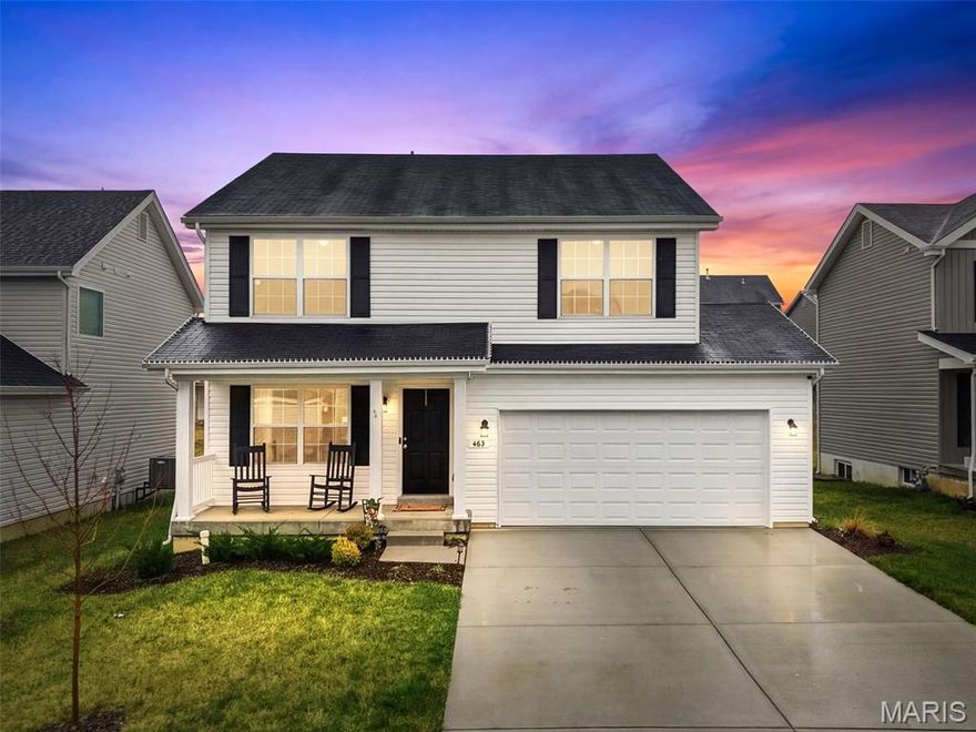 Better than new and ready for you, this 2024-built home has that fresh, modern feel everyone’s looking for, with a layout that just makes sense the minute you walk in. From the start, the covered front porch gives you that “this feels like home” moment… whether it’s morning coffee or unwinding at the end of the day.
Step inside and you’re welcomed by a front dining space that’s as flexible as it is inviting, perfect for hosting, a home office, or whatever fits your life. Keep moving, and the home opens up into a bright, comfortable main living area where natural light pours in and the flooring ties everything together.
The kitchen is one of those spaces that just works, clean finishes, and a breakfast bar that naturally becomes the gathering spot. It flows right into the dining area and living room, so whether you’re hosting or just hanging out, everything feels connected without feeling crowded.
And the living room… this is where it gets good. The accent wall adds just enough character to make the space feel cozy and elevated at the same time, it’s the kind of room you’ll actually use every day. You’ve also got a main-floor half bath and laundry right where you need them.
Upstairs, the primary suite is your own little sacred space, with a full bath and walk-in closet. The three additional bedrooms and second full bath give you room to grow, host, or set up that work from home space without sacrificing comfort.
The basement is ready when you are! It's already set up with an egress window and full rough in for a bathroom, making future finishing that much easier. And behind the scenes, you’ve got thoughtful upgrades like a whole home water conditioner, whole home humidifier, and dual-zoned HVAC system keeping things comfortable year round.
Out back, the fully fenced yard gives you space to spread out, with just a little extra breathing room and privacy.
And the location? Walking trails, a lake, gazebo, and over 35 acres of common ground. Plus, you’re just minutes from I-70, Highway T, Wentzville Crossroads, wineries, and golf courses.
Located in the Wentzville School District, this home has been well cared for and is ready for someone new to step in and make it their own.