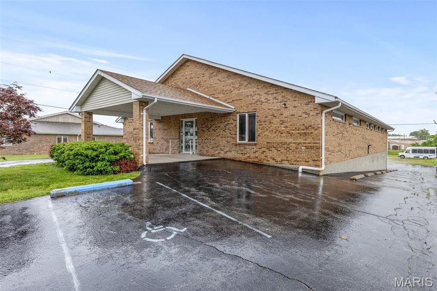 ALL BRICK COMMERCIAL BUILDING. Former medical practice, the building offers vaulted atrium style main waiting area, flooded with natural light from large skylights. Located next to Ste. Genevieve Memorial Hospital, other medical practices and steps away from major pharmacy. The Drive-Thru makes this building perfect for all kinds of businesses, including adult day-care, medical, general offices, shared offices, and more. Two floors and a total of 8170 sq. ft. could be subdivided into small office suites to create a multi-tenant office building. Floor Plan available. On the main level, you will find reception, multiple rooms, and 3 restrooms. The lower Level features offices/rooms, kitchen, 3 restrooms, utility rooms, and plenty of storage. Plenty of outdoor space that could be converted to additional parking or a playground. Located within city limits.