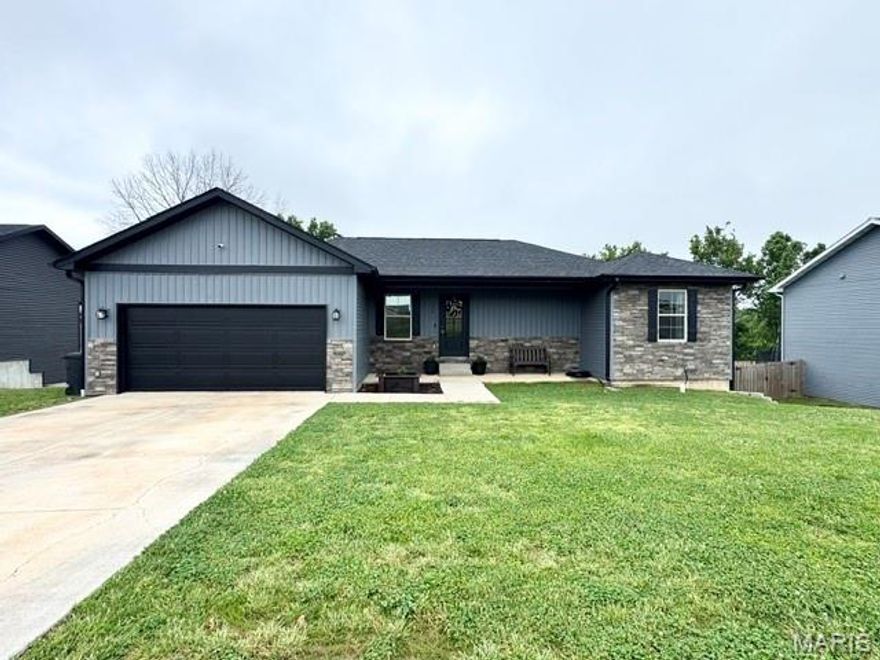 Welcome to this beautifully designed home in the Summit Pass subdivision. This stunning home offers an open concept floor plan that seamlessly connects the main living spaces, perfect for both everyday living and entertaining. Enjoy a cup of coffee off the deck from the kitchen. LaVista showcases stylish luxury vinyl plank flooring throughout the main level while keeping your feet warm in the lower level, The kitchen is a standout with gorgeous granite countertops, ample cabinetry, and a functional layout that flows into the living and dining areas. Enjoy the convenience of walk-in closets, providing plenty of storage and organization. The main-level laundry room adds ease to daily routines and offers additional versatility ideal for extra storage. A utility space in the basement that can be used for children's play room, workout gym or even a "Moms Cave". Kids? What kids they'll be outside playing on their own personal playground and a half mile trail that goes into the trees in the backyard. This home combines comfort, functionality, and style in every detail ready for you to make it your own!