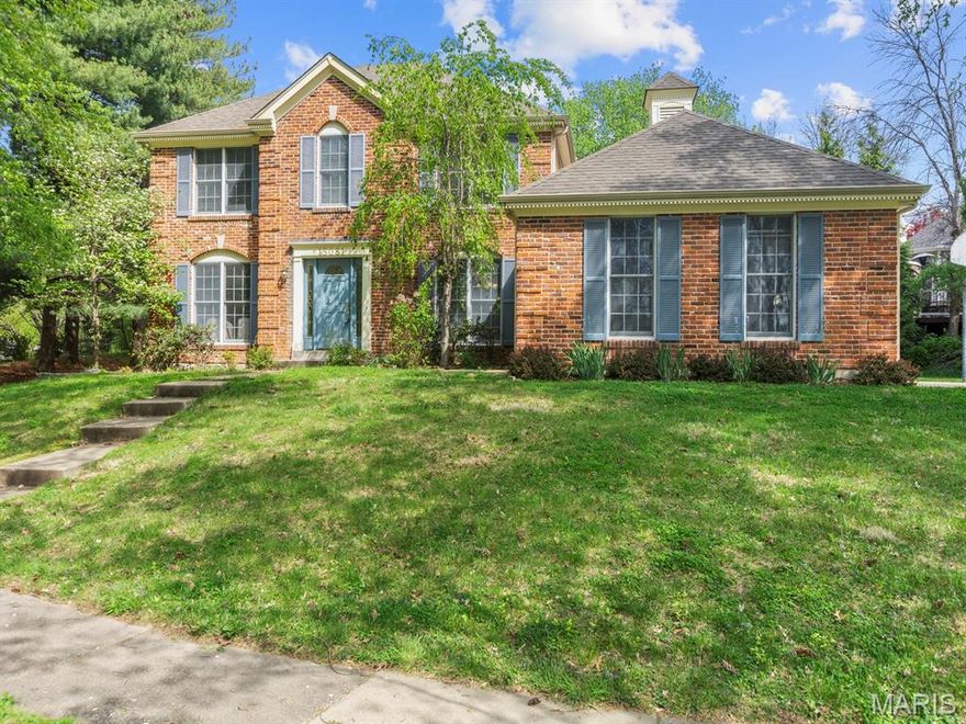 Located in the popular Parkway School District, 13081 Greenbough Drive offers so much to it's new owners! Greeted from the street by beautiful landscaping and a charming brick facade, you'll be excited to step inside and explore. The front door opens into a spacious foyer flanked by the bright living room to your left and gracious dining room to the right, perfect for holiday hosting! Stepping through to the rear of the house, you'll enjoy a reimagined open concept family room and kitchen. The family room is anchored by a brick fireplace and a large bay window offers extra living space and natural light. The family room flows effortlessly into a large kitchen complete with a breakfast room, coffee bar, center island, stainless steel appliances, bamboo flooring, as well as plentiful counterspace and cabinetry. Just off the kitchen is the main floor laundry room and access to the three car garage. A recently refreshed powder room rounds out the main floor. Upstairs you'll enjoy a spacious primary suite with an updated full bath featuring a double vanity, separate shower and tub. Three additional bedrooms with fresh carpet as well as a hall bath are ready to make the whole family feel at home. The basement with a roughed in bathroom offers the potential for additional living space. Outside enjoy the level yard and patio as home base for exploring your new neighborhood! Don't delay, make your appointment today!