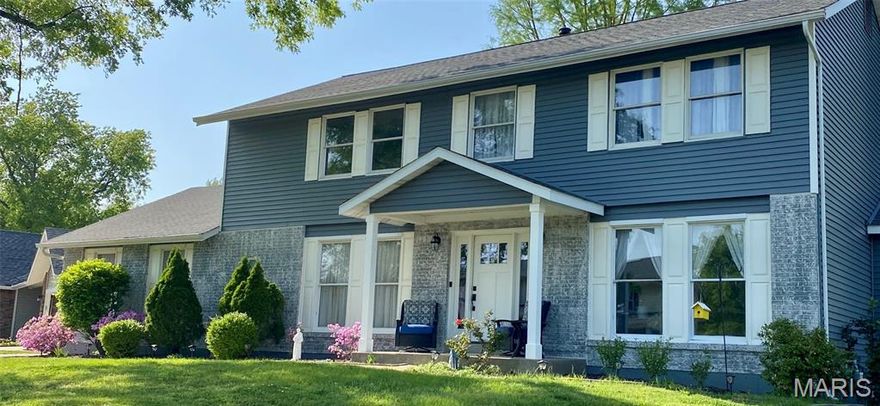 Great 2-story home in top rated Francis Howell school district Spacious, &  Ideally Located! Perfectly positioned just off Jungermann Rd and Hwy 94, unincorporated St Charles is a plus. This charming traditional 2-story home offers the perfect blend of space, style, and convenience. With over 2,468 square feet of living space, 5 bedrooms (which one could easily by your office space) & 3 baths, this well-maintained residence features generously sized rooms and thoughtful updates throughout. Inside, you'll find a formal living room and a separate dining room filled with natural light—ideal for entertaining or family meals. Toward the front of the home is a flexible family room or office, while the back features a cozy living room anchored by a beautiful stone gas fireplace and surrounded by an expansive bay of windows. The oversized kitchen is a standout, offering plenty of cabinet and counter space, hard surface flooring, and room for gathering—perfect for any cooking enthusiast or growing family. Upstairs, the spacious primary suite includes a private en-suite bath. Four additional bedrooms and a full hall bath complete the upper level, providing comfortable space for family and guests. Major updates ensure peace of mind and include: Newer roof, siding, shutters, and porch pillars, High-efficiency HVAC system, updated bathrooms, newer privacy fence surrounding the backyard. Additional highlights include ample closet space throughout, durable hard surface flooring, and a layout designed for comfortable everyday living and entertaining. All of this is located in a quiet, established neighborhood with quick access to highways, shopping, dining, and top-rated schools. Don’t miss this beautifully updated home in a prime location – Laundry  is in basement can be moved upstairs next to dining room. Home warranty included for buyers peace of mind. Priced  so you can do all your updates and finish the basement and have money still in your pocket. Seller says bring a offer. seller is very flexible on close date appliances can stay if buyer needs them