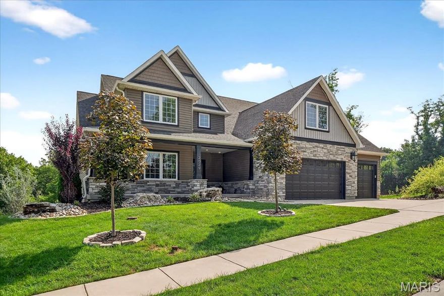 This show-stopping home is straight out of a magazine! Every inch of this stunning property has been thoughtfully designed with impeccable taste & attention to detail. From the architectural flow to the artistic finishes, it offers the kind of style & sophistication typically reserved for HGTV-worthy dream homes. Whether you're hosting intimate gatherings or lively celebrations, this space is sure to impress. Enjoy a vaulted-covered deck with gas fireplace that is perfect for outdoor dining, relaxation, or entertaining. Inside, the soaring light-filled Great Room welcomes you with an impressive stone gas fireplace and an open layout. The Gourmet Kitchen is a chef’s dream, featuring custom cabinetry, professional-grade appliances, large island & a breakfast room. The main-level Owner’s Suite feels like a private retreat, complete with a luxurious spa-inspired bath & two walk-in closets. Additional main floor highlights include a formal dining room, laundry room & 3 car garage. Upstairs, you’ll find four generously sized bedrooms & two full bathrooms. The fabulous finished lower level offers even more space to spread out, with a second great room, bedroom suite with full bath, stylish kitchen/bar area, wine room, home gym, additional full bath, & walk out to covered patio and back yard. All this and the sought after Kirkwood School District. Why book a vacation when every day can feel like a resort? Welcome home!