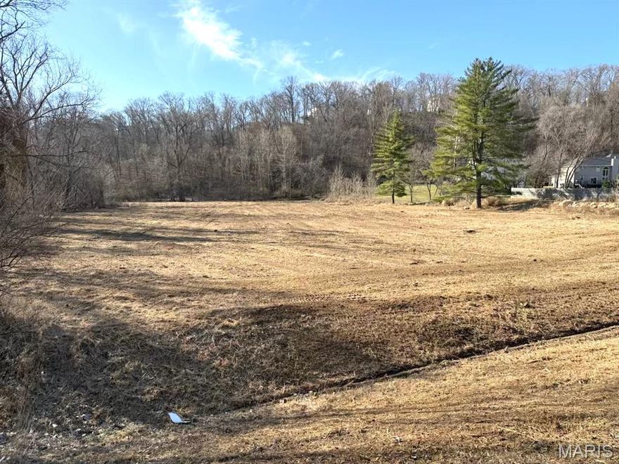 Rare LAND opportunity near New Ballwin Rd. and Kiefer Creek Rd.   Current Zoning is for 1 custom home on 1 parcel.  With public utilities onsite, 3-8 units are possible.    Rockwood Schools, flat building site(s), and no subdivision rules.    Walking distance to Castlewood Park if you enjoy trail walking or mountain biking.  St. Louis County so no need to go through a Municipality for approvals.   Survey, Aerial Maps, and Topo maps available upon request.  Many $750,000 homes in the area.  Water spigot and well tap onsite.  Look for signs, there is curb cut and a place to park.  Recently graded to remove the weeds so easy to find.  Mapping software GPS location is wrong.  No subdivision, no Indentures, and no Association Fees.  There is a walking path in the trees behind the property in the common area.  Confirm the school names to make sure they are right for your students.