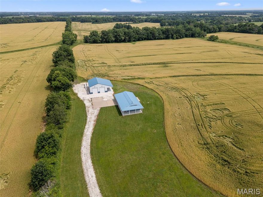 Welcome to this exceptional 133.9± acre income-producing farm—a truly rare find that has been meticulously maintained and thoughtfully improved. This property offers the perfect blend of agriculture, recreation, and comfortable living. The centerpiece of the farm is a charming shouse, approximately 15 years old, featuring 750 square feet of living space with 2 bedrooms, 1 full bath, and a 24' x 24' attached two-car garage. Whether you're seeking a weekend getaway or a full-time residence, this space provides both comfort and function. Adding tremendous value is a brand-new shop, just 1 year old, with durable concrete floors—ideal for equipment storage or hobby space. The land itself consists of approximately 104 acres of productive tillable ground and remaining being woods, making it not only beautiful but highly profitable. Current farming income is strong, and there’s even greater potential for outdoor enthusiasts—the hunting opportunities here are exceptional. This is your chance to invest in something truly limited and timeless—land. Come take a tour and experience the peace, privacy, and possibilities this incredible farm has to offer! Property sold with additional 40.8 acres.