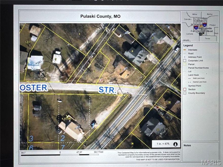 Buildable lot in walking distance to downtown Waynesville and conveniently located near Roubidoux Park and Roubidoux Conservation Area. Get ready to build your new home near all the charm of downtown Waynesville while still being close to Fort Leonard Wood and 1-44 access!