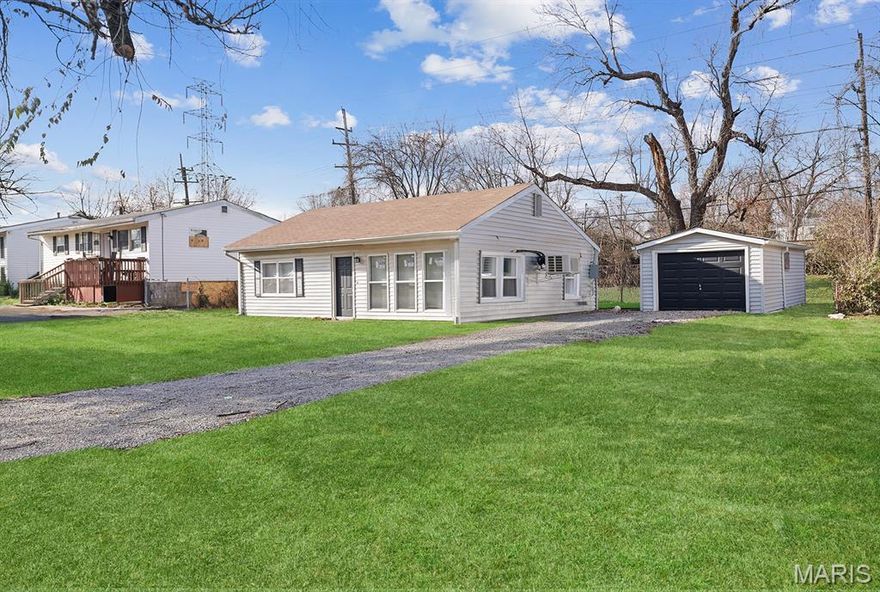 Introducing 11893 Bridgevale, a fully renovated 2-bedroom, 1-bath home in North St. Louis County offering immediate cash flow and investment stability. This property is tenant-occupied and leased at $1,200/month, making it a strong addition to any rental portfolio. The home has been updated with modern finishes including new flooring, cabinetry, and fresh paint, along with key functional spaces like a convenient main-level laundry area. Outside, the property features a large yard and detached one-car garage—adding to its long-term tenant appeal. Whether you’re looking to acquire a single turnkey rental or expand your portfolio, this property can be purchased individually or as part of a package. Don’t miss the opportunity to secure a performing asset in North County.