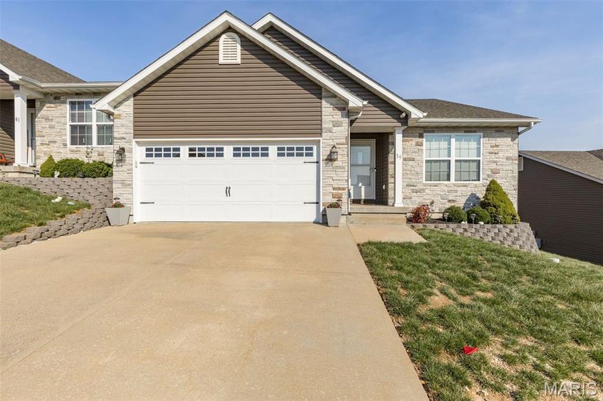 This beauty is ready for a new owner to soak up its charm and enjoy all its upgrades! With 2 spacious bedrooms, 2 bathrooms, and LVP floors throughout, it’s the perfect blend of comfort and style. Vaulted ceilings with a private covered deck to sip your coffee.  Main floor master en suite with walk in shower. Slate appliances, white cabinets, main floor laundry, 2 car attached garage, and a walkout basement with a rough-in bath and egress for another bedroom. Minutes away from all the shopping, dining, and fun that Festus has to offer!