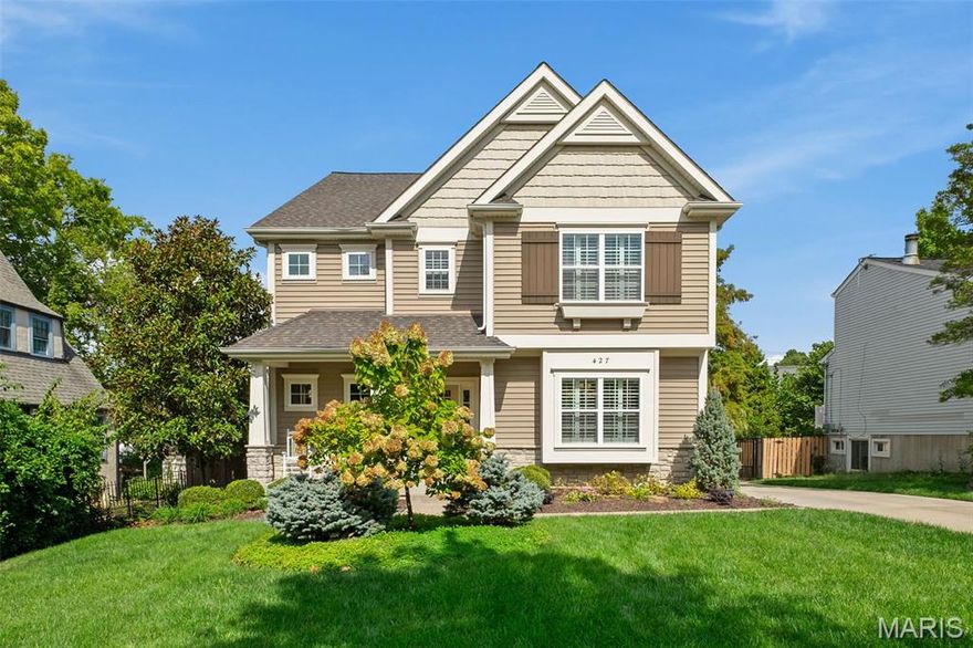 Welcome to this stunning, craftsman style home with fantastic walkability in Kirkwood!  A lovely porch greets you into a spacious entry, instantly you will notice the gleaming hardwood floors, beautiful millwork and convenient plantation shutters. A dining room on your right offers plenty of room to entertain and is wonderfully decorated. Beyond the dining room you can pass through the mudroom and walk-in pantry to the generous kitchen, breakfast room and family room. The open concept is impressive and it is perfect for everyday life or hosting a crowd. The family room offers beautiful built-in cabinetry, a gas fireplace with stone surround and a dry bar that has a wine fridge and great storage. The kitchen has stainless appliances, a gas range, double ovens, custom cabinetry and a fantastic island. Off the kitchen is a composite deck that looks over the rear yard, 2 car garage and built-in outdoor fire pit and stone seating area. Upstairs you will be amazed by the space the laundry room has to offer complete with plenty of countertops for folding and great cabinetry storage. The primary is beautiful and quite sizable! Also, it has his & hers walk-in closets and a gorgeous bath with a tub and large shower. Also on the second floor 3 great size secondary bedrooms all with ensuite baths and substantial closet space. The lower level is dreamy with a landing area that would be a great work space, a recreation room, a gym outfitted with rubber flooring, a sleeping area and full bath. You can't beat the beauty, space, design or location of this delightful home!