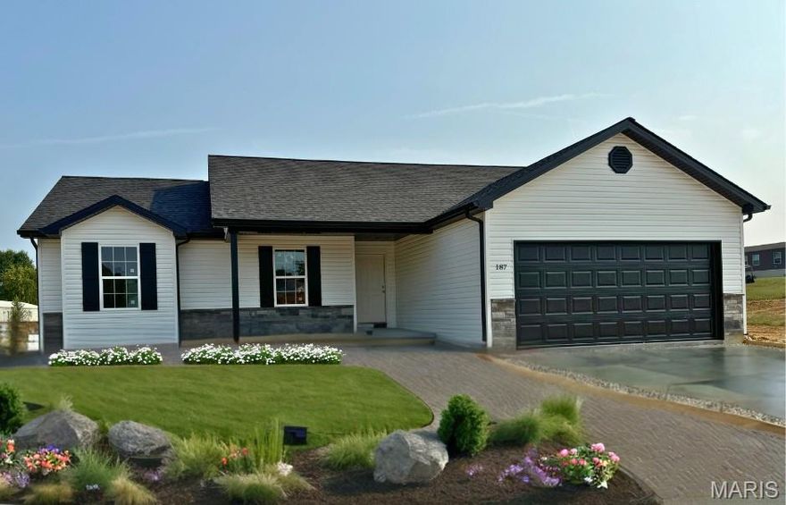 To Be Built Ranch home 3-bedroom, 2-bath home featuring a walkout basement and 2-car attached garage. This beautifully designed home offers luxury vinyl flooring throughout the main living areas, stainless steel appliances, and a vaulted ceiling in the living room that creates a bright, open feel. The walkout lower level includes rough-in plumbing for a future bathroom, offering great potential for additional finished living space. Don’t miss this opportunity to own a quality new construction home with room to grow!