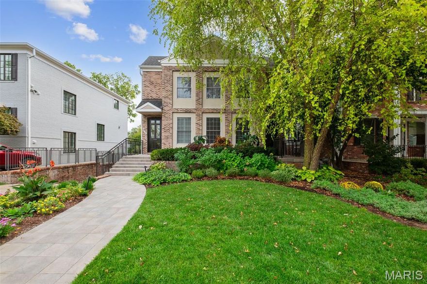 Welcome to this wonderful home nestled in a fantastic Clayton neighborhood. This home has a lock & leave convenience that makes it appealing for those looking for a townhome as well.  The lush, professional landscaping greets you and immediately you can feel the sophistication of the home.  Upon entering, you will notice the white walls, gleaming hardwood floors and charming millwork.  On your right you will find a formal powder room, beautifully wallpapered and an office/den just beyond that.  There is a large living room adjacent to the office that offers built-in cabinetry, a gas fireplace and access to a spacious screened-in porch.  A lovely dining room is beyond the living room and conveniently located near the kitchen.  The kitchen offers neutral tones, plenty of storage and stainless appliances.  The laundry is conveniently located off the kitchen, along with a 2nd powder room.  Great for grilling, there is a deck off the kitchen overlooking the fenced-in rear yard.  Take the ELEVATOR or the stairs and you will find the generous primary suite with a walk-in closet and large bath.  There are 3 secondary bedrooms all with great closet space, and two full baths.  The lower level has a space that could be a recreation room or a gym, it also has a full bath.  Walkout to the garage and heated driveway from the lower level.  Finally, with walkability to schools, Shaw Park, Straubs, shopping and restaurants, what more do you need?