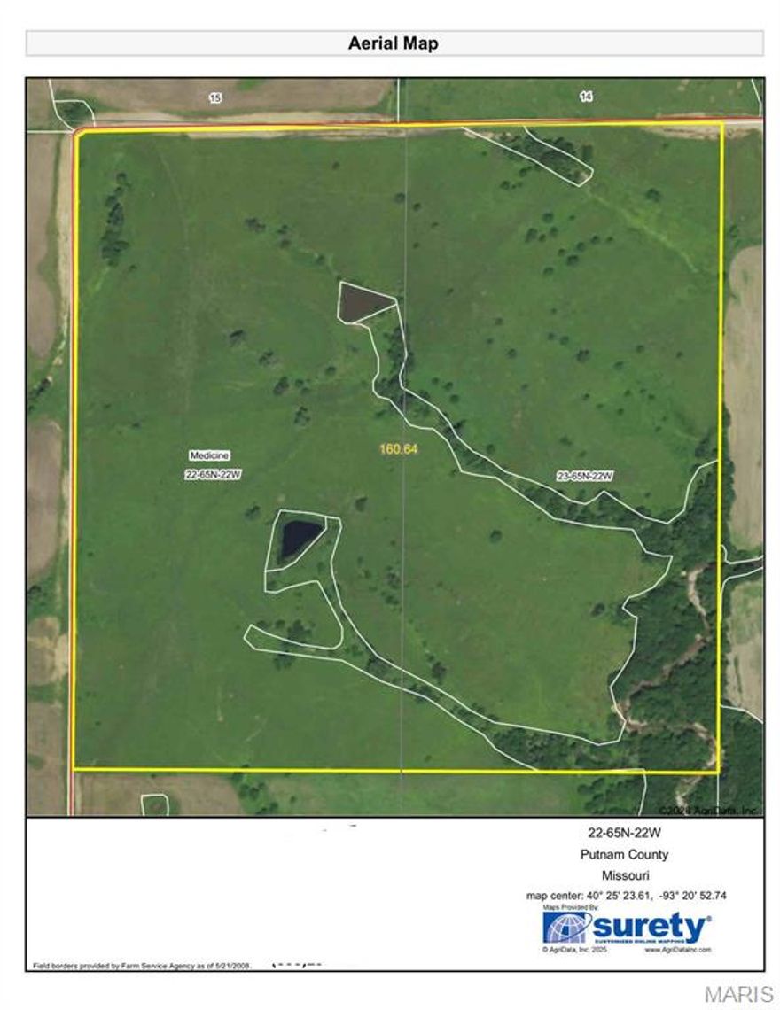 161.1 Surveyed acres Putnam County 133 ac tillable. Current farm lease runs until the end of 2027 paying $175 per tillable acre. Additionally, the farm has a hunting lease paying $20 per acre. Priced at $6,000 per acre.
