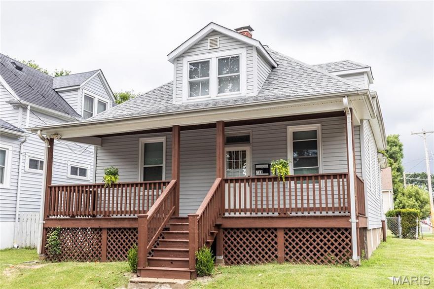 Darling, move in ready, home in the Hancock Place school district. Enjoy sitting on the covered front porch with your morning coffee or evening cocktail. The spacious living room is light filled with two windows and real hardwood floors. The spacious dining room also has real hardwood floors. There is a first floor office, if you work from home or the kids have homework. The generous primary bedroom is on the first floor. There is a full bathroom on the first floor. The second floor has two large bedrooms and a half bath. There is a large eat-in kitchen full of light (two windows), laminate floor and the refrigerator stays. Huge pantry. Both bathrooms are updated. A convenient rear entry door is located off the kitchen and leads to the backyard. There is a full basement and the washer and dryer stay. The backyard is level and fenced for the kids and pets. This is a great South County location close to shopping and restaurants. A 2-10 Home Warranty is included. St. Louis Louis County Occupancy will be provided. Supra is on the front door.