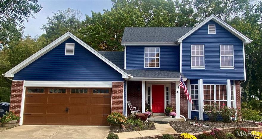 Back on market! No fault of seller. Your new home awaits!!  Nestled at the end of a peaceful cul-de-sac in the desirable Hilltop Village Estates Subdivision (check out the amenities!), this inviting 3-bedroom, 2.5-bath home offers a perfect blend of comfort, convenience, and community living. Built in 1993, this home provides ample space for family gatherings and everyday relaxation. Step inside to discover a warm and updated interior, highlighted by an eat-in kitchen that's sure to impress! The kitchen features sleek granite counters, new cabinets, pantry, and updated appliances. Cozy up in the family room by the fireplace, perfect for chilly evenings. On the main level, there is also a dining room, living room and a half bath. The home boasts 3 bedrooms upstairs, providing privacy and ease. The upstairs has two baths, one in the hall and one in the primary bedroom with a jetted tub. The unfinished, walk-out basement offers endless potential, whether you envision a home gym, game room, workshop or extra living area--your vision, your space!