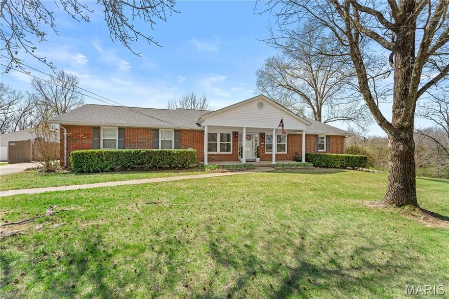 Welcome home to this beautifully updated all-brick ranch nestled on 1.5 acres of level land in the highly sought-after Festus School District! This move-in ready 3 bedroom, 2.5 bath home offers the perfect blend of modern updates and peaceful country living.
The property includes both an oversized attached garage and a detached pole barn, creating opportunities for extra storage, offering plenty of space for hobbies, or a workshop. Step inside to discover a fully remodeled kitchen featuring stunning waterfall granite countertops, white slow-close cabinetry, stylish backsplash, tile flooring, and a convenient breakfast bar perfect for everyday living and entertaining. Recent updates throughout the home include new carpeting in bedrooms, solid wood doors, updated lighting, fresh paint, and a remodeled half bath/laundry room. Enjoy outdoor living at its best with a spacious covered patio, ideal for relaxing or hosting gatherings, along with a 6-foot cedar privacy fence for added seclusion.

Additional improvements such as updated roof, windows, and added insulation provide peace of mind and energy efficiency. Washer, dryer, and deep freezer in the basement stay, making this home truly turnkey.If you're looking for space, updates, and versatility, all in a convenient location this one checks all the boxes. Don’t miss your chance to own this exceptional property!