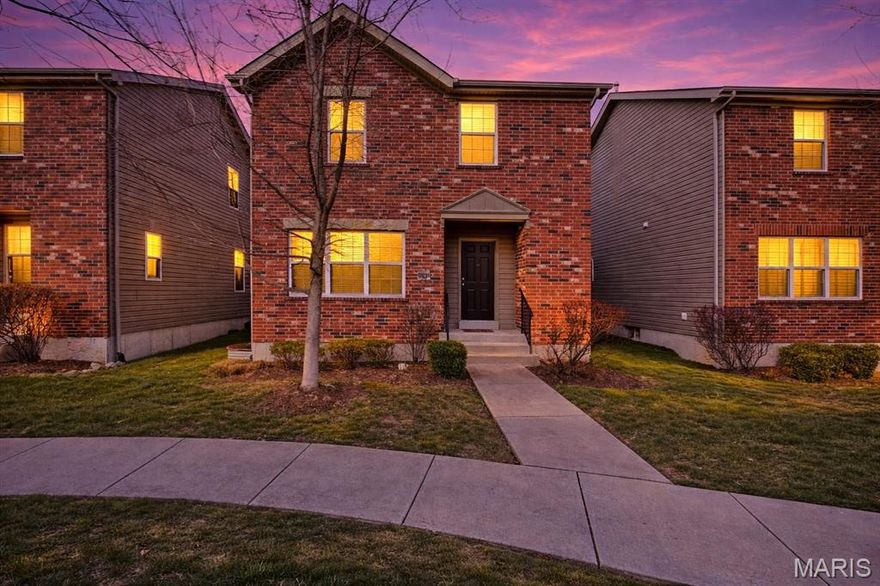 Welcome to 9736 Wilderness Battle Circle, a beautifully maintained 2-story home in the sought-after Manors at Grants View. Built in 2015, this stylish 3 bed, 2.5 bath home offers the perfect blend of modern finishes, comfortable living space, and low-maintenance convenience. Step inside to find an open and inviting main level with rich wood-look flooring, a spacious living room with gas fireplace, and a bright dining area that flows seamlessly into the kitchen. The kitchen is designed for both everyday living and entertaining, featuring granite countertops, custom cabinetry, stainless steel appliances, breakfast bar seating, and recessed lighting. Upstairs, the generous primary suite offers a large bedroom, private bath, and walk-in closet, while two additional bedrooms and a full bath provide spacious accommodations for any need. The upper-level laundry room adds everyday convenience right where you need it most. The partially finished lower level expands your living space with a large rec room and additional unfinished area ideal for storage, workout space, or future finishing potential. Outside, enjoy a rear-entry 2-car garage, walking paths, and the ease of a community with HOA-covered maintenance including common grounds, parking/roads, management, and snow removal. Tucked into a convenient South County location near Grant's Farm, shopping, dining, and everyday conveniences, this move-in-ready home offers the comfort of newer construction with the space and style buyers are looking for.