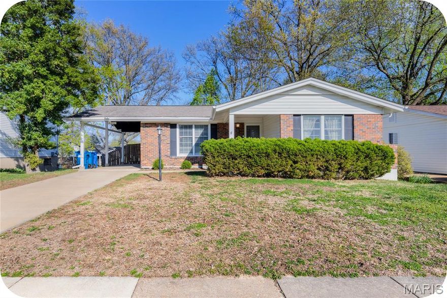 An entertainer’s dream! This mid-century home has been opened up to create a modern, airy feel while maintaining its timeless character. Gorgeous hardwood floors span the main level and frame a striking open stairwell with iron spindles leading to the lower level. Continuous crown molding and recessed lighting highlight the seamless flow between the living, dining, and kitchen areas. Enjoy views of the backyard from the kitchen window, or step outside to relax with a drink and fire up the grill on the deck. The main level offers 3 bedrooms, 2 baths, and a large walk-in storage closet. The newly finished walk-out basement provides additional living space—perfect for entertaining or letting the kids run wild. This spacious rec room walks out to another lower-level patio. The basement also includes 2 large storage rooms with built-in shelving and a cedar closet. Located in Pattonville School District and Rose Acres Elementary. Enjoy nearby amenities including the Maryland Heights Community Center, Aquaport, Creve Coeur Park, and Creve Coeur Lake.