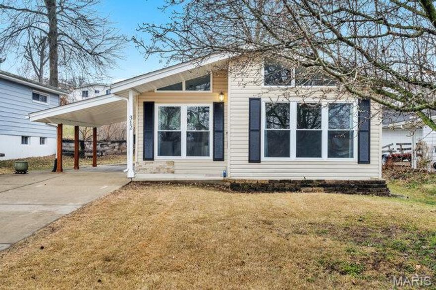 Welcome to 312 Ballwin Ave in the heart of Ballwin! This charming ranch-style home offers comfortable living in a highly desirable West County location. Featuring 2 bedrooms and 1 full bathroom, the home offers a bright and inviting layout with a spacious vaulted living room filled with natural light. Beautifully refinished hardwood floors and fresh neutral finishes create a warm and welcoming atmosphere throughout the main living areas.

The new eat-in kitchen provides plenty of cabinet space and flows easily into the living area, making the home feel open and functional. Downstairs, the partially finished basement offers additional flexible living space perfect for a family room, home office, or recreation area.

Outside, enjoy a private backyard and patio, ideal for relaxing or entertaining. The property also includes an expanded driveway, carport, and convenient off-street parking.

Updates include New Kitchen (new cabinets, floor, countertops, sink, stove and oven), New Bathroom, brand New HVAC system, New hot water heater, New roof (put on 2/8/2026) and fresh paint throughout.

Located just minutes from parks, shopping, restaurants, and major highways, this home offers both comfort and convenience in the highly regarded Parkway School District.

Whether you're a first-time buyer, downsizing, or looking for a great West County location, 312 Ballwin Ave is a fantastic opportunity to own in Ballwin.