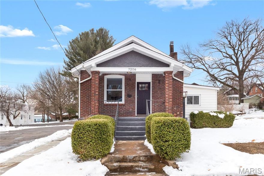 Welcome home to this beautifully renovated 2 bedroom and 2 bath home in sought-after Maplewood offering 1,224 sq ft of updated living space and a 1-car garage. Features include new fascia and soffits, new concrete sidewalk, new exterior and interior doors, gorgeous refinished hardwood floors, new lighting throughout, and new carpet in generously sized bedrooms. The brand-new kitchen is a show stopper with white shaker cabinets, quartz countertops, Zellige tile backsplash, pantry cabinet with ample storage, and new stainless appliances including a gas range. Rare true primary suite with a stunning renovated bath featuring a tiled shower and ceramic tile floors. Fully updated hall bath with ceramic tile floors and tub/shower with tile surround. An unheard-of main floor laundry, enclosed back porch ideal for a home office or flex space, spacious backyard perfect for entertaining, new hot water heater, and seller-provided home warranty complete the package. Just three blocks from Manchester, enjoy easy access to Maplewood’s shops, dining, and local favorites. Schedule your showing today!
- Seller is a licensed agent in the state of Missouri.