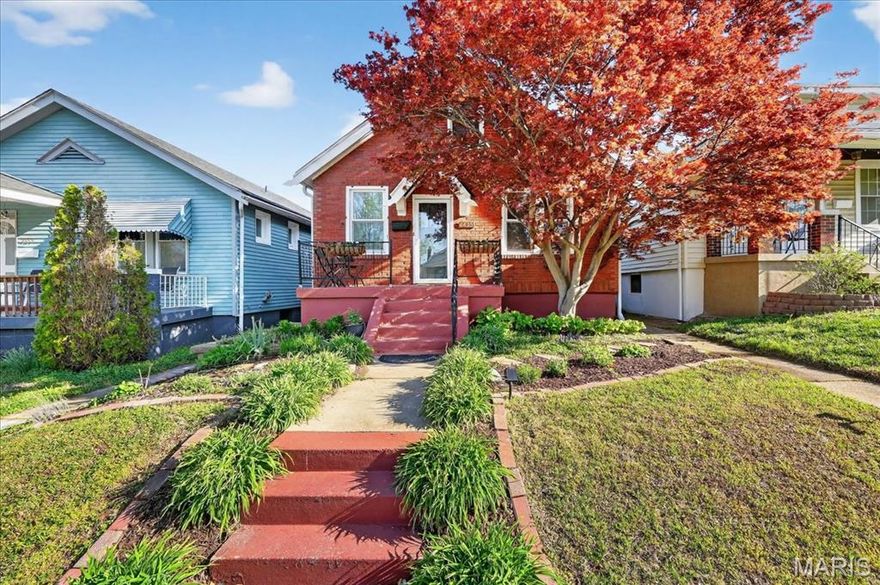 Cute as a button, quintessential brick bungalow in South Saint Louis City now available for new owners! Built in 1929, this all brick bungalow offers all the charm and character you could ever want paired with modern updates. Beautiful hard wood floors, marvelous updated kitchen with granite waterfall countertops that exude elegance. First floor offers a full bath with new vanity and mirror, spacious dining / living room combo and large bedroom with access to sun room. The second floor offers bonus bedroom  or great for an office! The backyard is a city gardeners dream just waiting for your spring time inspiration! 2 off street parking options, one secure enclosed detached garage, and one parking pad spot. This home offers so much already and is ready for you to make it your own!
