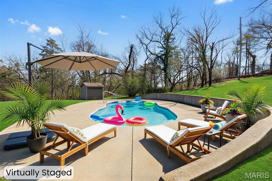 Opportunities like this are hard to find! This recently updated 4 bed, 3 bath home sits on 18 unrestricted acres in a prime location next to Lake Valley Golf Course and just 6 minutes from the Camdenton Square. With 1,255 feet of highway frontage, the possibilities here are endless—whether you're looking for a private retreat, hobby farm, or an investment opportunity. The home features granite countertops, double ovens, a gas range, & modern updates throughout, offering both comfort and style. Step outside to enjoy the in-ground pool, perfect for relaxing after a day on the lake or the golf course. The property offers a beautiful mix of open pasture & wooded acreage, along with a pond, making it ideal for animals, recreation, or future development. A detached 2-car garage provides extra storage for vehicles, lake toys, or equipment. With lake access and a nearby boat ramp, you’re only minutes from enjoying the Lake of the Ozarks lifestyle. With its location near Ballparks National, golf, and lake recreation, this property could also be an incredible opportunity for RV sites, cabins, or tiny home rentals. Live, invest, or develop—this property offers the flexibility to do it all.