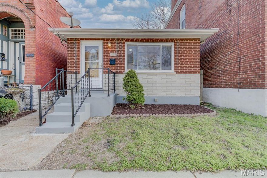 Authentic South City living awaits in this beautifully updated 2 bedroom, 1 bathroom home featuring original hardwood and tile flooring thoughout, fresh paint, and vinyl windows creating a bright, move-in-ready space. UPDATED KITCHEN: Fully renovated eat-in kitchen features custom cabinetry, tile backsplash, and stainless steel appliances—perfect for cooking and casual dining with efficient layout maximizing storage and functional living space. High-efficiency HVAC system ensures year-round comfort and energy savings. VERSATILE BASEMENT: A finished basement space provides the ideal retreat for a home office, workout room, hobby space, recreation area, or band rehearsal space—perfect for remote workers, creative professionals, and musicians. OUTDOOR LIVING: Private backyard creates defined area perfect for entertaining, gardening, or relaxing with pets. PRIME LOCATION — Urban Convenience + Neighborhood Character: Near the Ivory Triangle, the vibrant heart of the Patch neighborhood featuring Stacked STL, Mama's Breakfast Table, Sugarwitch and Wine Down Cafe, steps to South Broadway entertainment including The Sink Hole music venue and Off Track Saloon, walking distance to Carondelet Park (under 0.5 mile) and Great Rivers Greenway trails, under 1 mile to Loughborough Commons shopping and groceries, close to downtown commute via I-55. IDEAL FOR: First-time homebuyers seeking affordability without compromise, investors seeking turn-key rental property, remote workers needing home office space, musicians seeking rehearsal space near live music venues, or South City enthusiasts embracing neighborhood culture. Move-in ready—schedule your showing today!