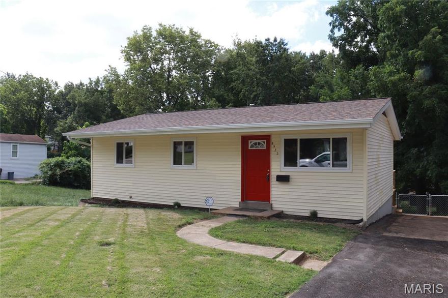 Charming, Fully Renovated Ranch in Ramona Heights – Move-In Ready! Welcome to 8922 Higginson Drive, a beautifully updated ranch-style home located in the heart of St. Louis’s desirable Ramona Heights neighborhood (ZIP code 63121). This move-in-ready gem features 3 bedrooms, 1 full bathroom, 864 sq ft. Functional living space—all set on a generous 7,405 sq ft lot (approx. 0.17 acres) with plenty of room to relax or entertain outdoors. Step inside to discover a bright and modern interior, featuring brand-new flooring, fresh paint, and New Large windows that fill the space with natural light. The kitchen and bathroom have been completely remodeled, offering a sleek, contemporary feel throughout. This home now boasts major upgrades including a new roof, PEX plumbing, and central air conditioning. A full, unfinished basement provides endless possibilities—use it for extra storage, a workshop, or finish it out to create even more living space. Utilities are active (electricity and water), and an alarm system is already installed for added peace of mind.  House has already passed city occupancy inspection. Don’t miss your chance to own this fully renovated home in a quiet, established neighborhood—schedule your showing today! Schools not verified. Seller to provide home warranty. Seller to consider buyer concessions towards closing costs, prepaids, etc