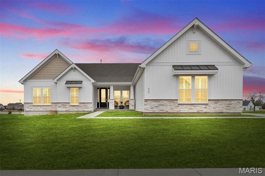 Discover a unique opportunity to own this stunning new ranch home on a spacious .543 acre lot in the highly sought-after Tara Ridge subdivision in Chesterfield! This exquisite property features 5 bedrooms, 3.5 baths, & 3-car side entry garage, all within the prestigious Rockwood school district. Enjoy the elegance of engineered wood floors throughout the open floor plan. The luxury kitchen is fully equipped w/ custom cabinets, quartz counters, an island, & GE Profile appliances. The large great room w/ vaulted ceilings & cozy fireplace, seamlessly connects to the dining room w/ sliding glass door to the backyard. The ML includes 4 beds, including primary suite w/ walk-in closet, tile-surround shower, separate tub, & dual sinks. Add'l features: laundry room w/ upgraded cabinets, 1/2 bath, an office w/ French doors, & full hall bath. The finished LL offers extra living space, a 5th bedroom w/ egress and full bath. Waiting on County to record NC sale for tax ID