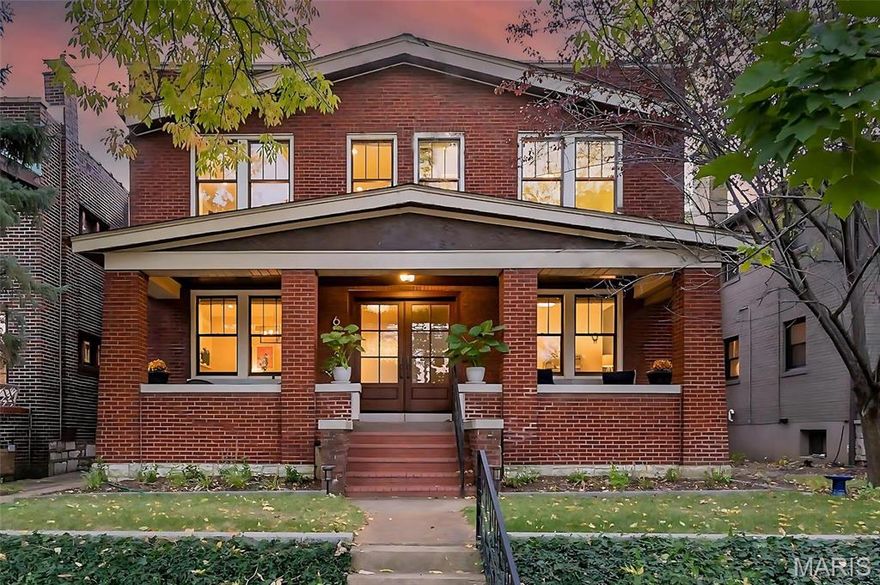 Circa 1929, with an effective year built of 2016! This luxurious, historic Clayton home in the Hi-Pointe/DeMun neighborhood has been fully renovated. Everything has been modernized: zoned HVAC, plumbing, 400-amp electric, roof, windows, kitchen, baths closet systems and more (full list available). The main floor offers a wide-open layout perfect for entertaining, featuring a chef’s kitchen with large island, quartz countertops, high-end Thermador appliances and custom cabinetry with lighted glass transoms. Enjoy the elegant dining room with fireplace, a spacious great room showcasing stained glass and views of the dream backyard, powder rm and main-floor bedroom currently used as an office. Hardwood floors run throughout the main and upper levels, with stylish tile in the bathrooms. A custom staircase leads to the stunning primary suite, complete with stained glass, fireplace, historic cabinetry, luxury bath, private balcony & organized walk-in closet. Bedrooms 2 & 3 share a lovely hall bath. You’ll love the second-floor laundry with custom cabinetry and designer wallpaper. The finished walkout lower level features new LVP flooring, a full bath, space for a gym, family room, and an additional sleeping area. Relax in the backyard oasis—complete with newer privacy fencing, paver patio, covered pergola, water feature, and a rare THREE-CAR GARAGE with two EV hookups. All nestled in a walkable neighborhood near restaurants, ice cream, the movies, coffee shops, parks, and more!
