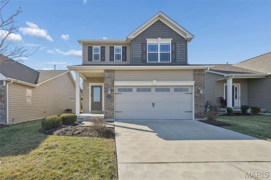 This 5-year-old, 3 bedroom, 2.5 bath home delivers 1,629 square feet of clean design and functional living with upgraded finishes throughout. The main level features 9' ceilings and a seamless open layout connecting the kitchen, dining, and living areas—ideal for everyday living and entertaining. Just off the kitchen, a screened-in porch adds an extended living space that’s perfect for relaxing evenings or hosting guests.

The exterior makes a strong impression with a brick facade, carriage-style garage door, 30-year architectural shingles, and patio. Even better, the community maintenance plan covers lawn care and snow removal, giving you the benefits of a well-kept exterior without the upkeep.
Inside, you’ll find luxury vinyl plank flooring, 42" soft-close cabinetry with crown molding, a center island, quartz countertops, and stainless steel appliances, including a gas range. All three bedrooms include walk-in closets. The primary suite stands out with two closets with built in organization and a private bath.

Upstairs, a dedicated laundry room adds convenience exactly where you need it. The deep-pour basement includes a roughed-in bath and offers room to expand. Well-designed, low-maintenance, and ready for its next owner.