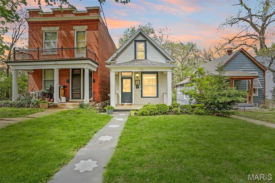 Welcome to this charming 2 bed, 2 bath home featuring a covered front porch that sets a warm and inviting tone. Step inside to a bright living room filled with natural light, highlighted by beautifully refinished hardwood floors and fresh paint throughout (2026), with space for a dining area within the living room. The main level offers a full hall bath with shower/tub combo and convenient main floor laundry, and continues into the eat-in kitchen, complete with granite countertops and ample storage, creating an ideal setup for everyday living and entertaining. The walk-out lower level features the primary bedroom with a walk-in closet, along with an additional bedroom perfect for family, guests, or a home office. A full bath with a walk-in shower adds practicality. Upstairs, an attic area offers additional storage. Enjoy direct access to the backyard patio, level yard and parking pad for convenient off-street parking. Ideally situated near Forest Park, this home offers convenient access to highways, dining, shopping, and more. **Being sold AS-IS, both bedrooms located in basement**