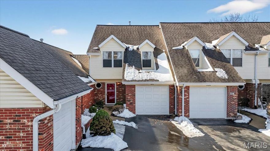 Welcome home to this bright and airy 2BD/2.5BA townhome filled with natural light, soaring ceilings, and smart, low-maintenance living. A dramatic two-story living room with a skylight and cozy fireplace creates an open, inviting focal point that flows seamlessly into the dining area and kitchen. Thoughtfully designed for everyday ease, the kitchen features a gas range, built-in microwave, stainless steel refrigerator, and direct access to the attached 1-car garage. Sliding doors lead to the back patio, perfect for relaxing or entertaining, while a convenient half bath, stackable washer and dryer, and extra storage under the stairs round out the main level.

Upstairs, you’ll find two comfortable bedrooms, including an impressively spacious primary suite that spans nearly the entire front of the home. A second bedroom and an additional full bath provide flexible space to meet your needs.

In addition to the attached garage, the home includes an assigned parking space. The HOA covers landscaping, exterior maintenance, water, trash, and access to the community pool, making everyday upkeep simple and stress-free.

With tall ceilings, thoughtful storage, and easy living throughout, this townhome offers comfort, convenience, and a fantastic location all in one.