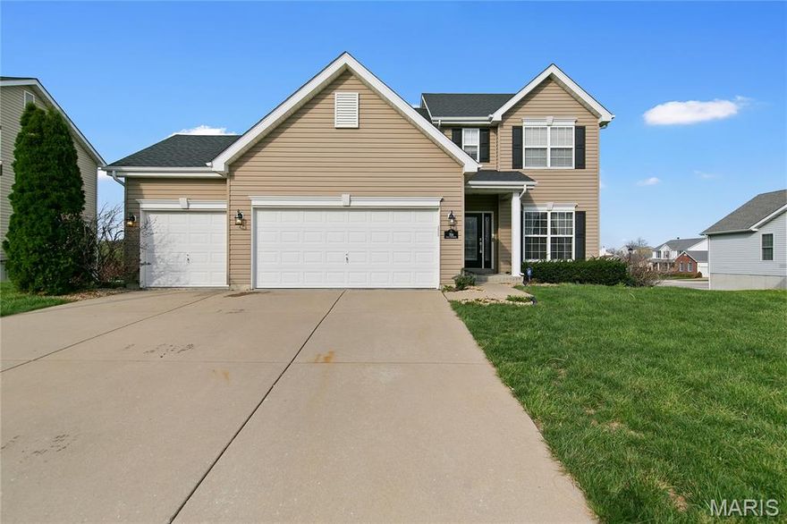 Welcome Home!This spacious  4 bedroom, 4 bathroom (2 full & 2 half), two-story home offers over 3,100 Sq Ft of finished living space, designed for both relaxation and entertaining. The main level features  9ft ceilings, home office or flex room, separate dining room, and a spacious family room with a gas fireplace. The eat-in kitchen opens to the family room and includes a large center island/breakfast bar, hardwood flooring, 42-inch cabinets, and stainless appliances. It leads directly to a deck that is ideal for BBQ'S and outdoor enjoyment. Main floor laundry room and a half bath complete the main level.
Upstairs, you will find a large primary suite featuring a tray ceiling with walk-in closet, and an en suite bath with a separate tub and shower. 3 additional bedrooms, each with its own walk-in closet, and a second full bath are also located on the upper level. The partially finished walkout basement provides a recreation area, a half bathroom, and ample storage space. Bonus: New roof 2022!
Located in Stone Meadows, residents enjoy access to two subdivision pools, club house, paved trails, and ball fields. This home and neighborhood offer everything a family needs!