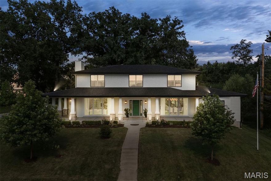 Only seven years young, this stunning, custom, Prairie-style home by McKelvey sits on one of the best lots in the neighborhood—private, tree-lined, sides to a quiet dead-end street & a short stroll to Westchester Elementary. The wraparound front porch is iconic, with two oversized sliders opening the main living space to the outdoors—California vibes included. Inside, the open layout offers 4,256 sqft of living space, freshly painted throughout with all-new plush carpet, LVT, and modern lighting. The kitchen has new granite countertops, expansive breakfast bar, glass-front cabinetry, walk-in organized pantry, and flows into a flexible room great for a breakfast nook or office. Main level features include 9' ceilings, hardwood floors, great room with a cozy stone wb fireplace, custom shelves made from a Civil War–era barn, an expansive dining room, large study, craft/playroom, and the primary suite with a huge walk-in closet w/ laundry hookups, new carpet, and a beautifully updated bath which features handmade vanities, large soaking tub & designer lighting & tile. Upstairs there's room to spread out with a family room, 3 large bedrooms, 2 full baths (one Jack-n-Jill),  laundry room & walk-in linen closet. Zoned HVAC, Hardie siding, 3-car garage with bonus access to the expansive unfinished lower level w/ egress window & roughed-in bath. Enjoy the peaceful community feel of Harwood Hills, yet minutes from parks, restaurants, shopping & highways. High-ranking Kirkwood Schools!