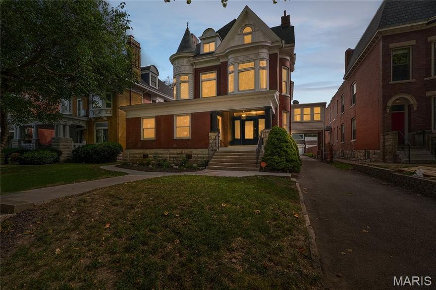 Step into timeless elegance at this FULLY RENOVATED 1899 brick masterpiece in the heart of the Central West End. Spanning nearly 5,000 square feet, this home seamlessly blends historic charm with luxurious modern living. Meticulous craftsmanship is evident in the original millwork, soaring 10-foot ceilings, and hand-selected designer finishes throughout.

The chef’s kitchen is a true centerpiece, featuring custom cabinetry, premium appliances, dedicated beverage station, and expansive prep space—perfect for entertaining. The stunning layout throughout, flows into bright, inviting living areas that balance both function and style.

A lavish primary suite offers a spa-like bathroom with premium fixtures and a custom-designed grand walk-in closet. Three additional bedrooms located on the second and third floors, provide flexibility for family, guests, or home office needs.

Step outside to your private backyard oasis where a dedicated and gated driveway leads to a spacious 3-car garage/carriage house. The upper level of the carriage house offers additional finished square footage—ideal for a studio, office, or potential ADU conversion.

Located steps from Forest Park, BJC, Wash U Med, Cortex and the vibrant cultural core of St. Louis—this is luxury living redefined.