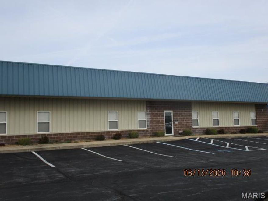 Manufacturing facility ready for occupancy. Finished office space in excellent condition includes 5 offices, conference room, president's suite & breakroom.  Manufacturing area also in excellent condition & is move-in ready.  Located 4 miles from I-44, less than 50 miles from Lambert International Airport, in Class A industrial park. All local amenities including East Central College within 1-mile of the facility.