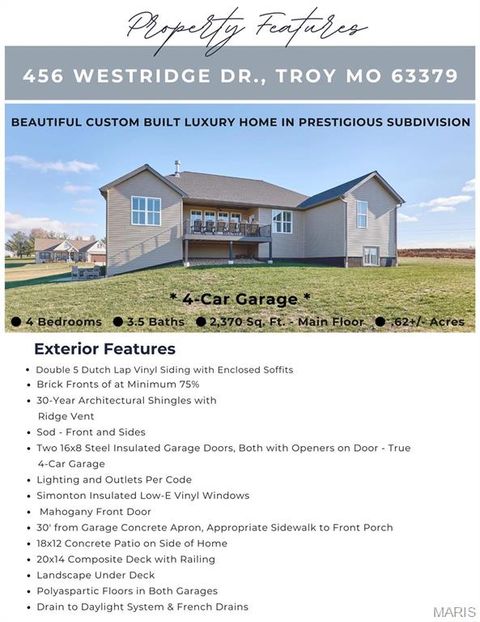 Tiny photo for 456 Westridge Drive, Troy, MO 63379 (MLS # 25050028)