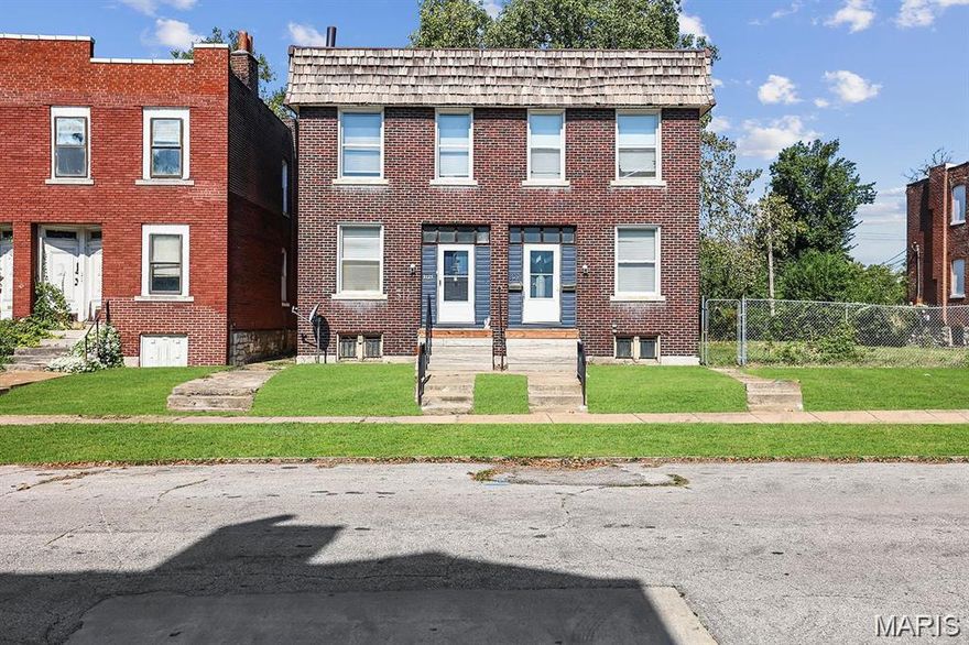 This triplex presents a solid value-add opportunity in the evolving Greater Ville neighborhood of St. Louis City, offering income today with room to grow. One units are currently leased, while the 3 bedroom, 1.5 bath townhouse and 2 bedroom 1 bathroom is vacant, creating flexibility for an owner-occupant or investor.

One of the 2 bedroom, 1 bath units is leased on a month-to-month basis at $800 per month. With rents below market, there is clear potential to increase income over time.

Recent updates include newer HVAC systems in two of the units, and the roof is approximately eight years old, and some plumbing recently completed, helping limit near-term capital expenses. The vacant townhouse allows a buyer to either move in and offset housing costs with rental income or lease the unit to strengthen overall returns.

Conveniently located near Ranken, the new NGA campus, major highways, and local amenities, this property is well positioned for future demand. An ideal option for a buyer looking to build or reposition a rental portfolio while creating long-term equity.