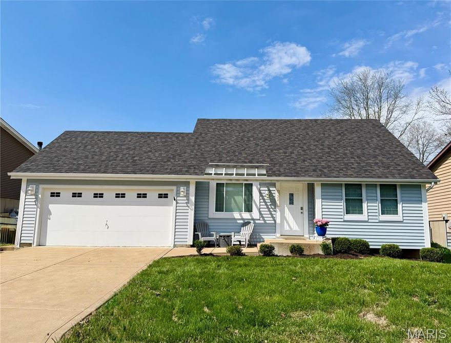 Beautifully just updated 3bd/2bath Cape Cod located in highly sought after Eureka within the award winning Rockwood School District. This "move in" ready home blends classic charm with modern updates! Step inside to find fresh paint, new ceiling fans and stylish new luxury vinyl flooring in the kitchen. This bright updated kitchen features all new stainless steel appliances, Quartz countertops and a newly added pantry for extra storage. It flows into a separate dining room.  The cozy family room, it showcases a charming wainscoting accent wall. Enjoy the convenience of a  main floor primary bedroom as well. Upstairs, you'll find 2 spacious bedrooms with large walk in closets and a beautiful updated bathroom. The partially finished lower level feature electric fireplace, new carpet and new windows, ideal for whatever your needs may be, office, playroom, or just relaxation. Dedicated laundry room with washer and dryer. Step outside to relax on shaded patio, looking over a very big fenced backyard backing to common ground. This home has new HVAC system 10/1022, new roof, gutters and downspouts 2021! See complete list of updates in disclosures. This home truly has it all - nothing left to do but move in and enjoy!