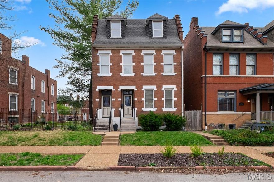 Live where historic charm meets modern living! This spacious 4-bedroom, 2.5-bath home offers over 3,200 square feet of beautifully maintained living space in one of South St. Louis’ most sought-after historic neighborhoods. From the moment you arrive, the curb appeal sets the tone, welcoming you into a generously sized foyer that opens to an airy, flowing layout designed for both everyday living and effortless entertaining.
The main level features expansive living and dining areas filled with natural light from plentiful windows, creating a warm and inviting atmosphere throughout. The heart of the home is the custom kitchen, complete with a large center island, abundant workspace, stylish finishes, and a built-in wine cooler. Direct access to the backyard makes hosting a breeze, while a tucked-away office behind a custom paneled barn door offers the perfect work-from-home flex space.
Upstairs, the second level boasts generously sized bedrooms, a stunning full bath, and convenient laundry, eliminating the need to carry baskets up and down stairs. The expansive primary suite is a true retreat with a sitting area and large ensuite bathroom featuring a soaking tub. A large secondary bedroom offers flexibility and could easily function as a mother-in-law suite.
The third floor expands your options even further with a versatile loft or bonus living area and an additional oversized bedroom, ideal for guests, office space, or a creative studio.
Step outside to enjoy a seamless indoor-outdoor lifestyle with a large backyard, mature shade tree, and both upper and lower patio spaces, perfect for cooking out, relaxing, or hosting backyard events.
Major updates provide peace of mind, including a refinished flat roof in 2025, new upper and lower HVAC systems, three recently updated toilets, and kitchen appliances installed in 2022. All of this is set in a vibrant, centrally located neighborhood known for its historic charm, walkability, and easy access to parks, restaurants, and major thoroughfares.
If you’ve been searching for space, style, and character in a prime St. Louis location, this home delivers on every level. This is the one that truly feels like home.