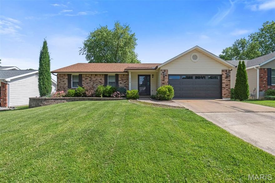 3BR 3BA Ranch in St. Peters, Missouri, available for sale! From the entry, you will discover newer laminate flooring throughout the main portion of the home.  Professionally painted throughout! Large main-level laundry room! Beautiful Landscaping!  Workshop is in the lower level near furnace. Lots of shelving in garage for storage plus attic storage above the garage! Brand new 15x8 deck! Open stairway to basement with double door entry at the bottom of the stairs for ease of access!  Lower level, open, and ready to customize the way you want it!  Basement has a full bath and a large room built out, making it easy to finish to your taste. Fenced yard, shed and large block-surround firepit!