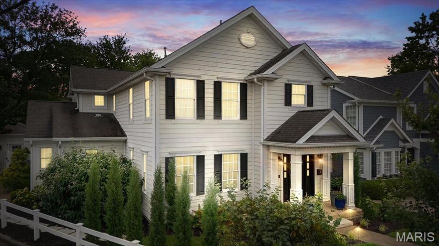 Indulge in refined living at this exquisite 3,772 total square foot, 3-bed, 2.5-bath Ladue residence. Steps from vibrant dining and boutiques, this home seamlessly blends classic charm with modern luxury. Inside, 4-inch plank wood floors guide you through the main level. The gourmet chef's kitchen boasts custom cabinetry, marble countertops, high-end appliances, and a walk-in pantry. The living room features a tongue-and-groove beamed ceiling and a stacked stone gas fireplace. An integrated audio system flows through the main level and onto the patio. The primary suite features a large walk-in closet and a custom en-suite bath with heated floors, double vanity, jetted tub, and oversized shower. Two additional bedrooms offer walk-in closets and a shared Jack and Jill bath. Convenience abounds with a main-level office, laundry, and custom floor-to-ceiling cabinetry drop zone. The lower level provides 900 sq. ft. of finished flex space with 9-foot ceilings. Modern amenities include Cat-5 wiring, dual Lennox furnaces with humidifiers, and 400 amp electrical. Outside, a completely private backyard oasis awaits. The stone patio, with smart lighting, is enveloped by lush landscaping. This isn't just a home; it's a coveted Ladue lifestyle. Schedule your private showing.