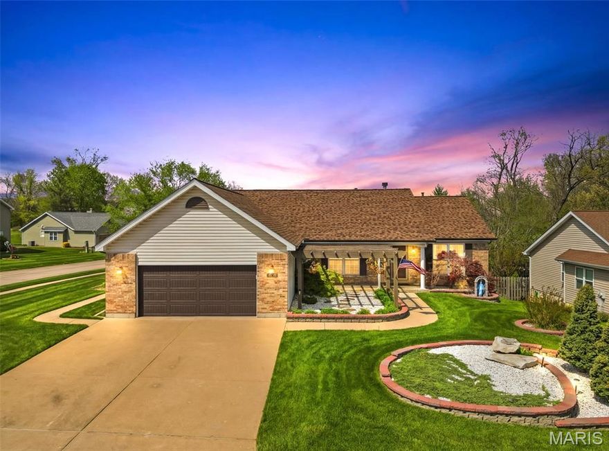 Welcome to 891 Autumn Grove Drive, a beautifully maintained and thoughtfully updated home in the heart of North O’Fallon. This property shines inside and out, with major exterior improvements completed just 1.5 years ago, including a new roof, siding, and garage door. Sitting proudly on a corner lot, the home features a privacy fence and a no maintenance deck enhanced with updated lighting—perfect for evening entertaining. The kitchen has been refreshed with new 2025 flooring, stylish cabinetry, fresh Corian countertops, and newer appliances, including a refrigerator that stays. The entire home has been freshly painted, including the shutters and front trellis. Inside, the split bedroom floor plan offers a private primary suite while maintaining an open, inviting layout. The primary bedroom includes a large walk-in closet and a primary suite. Newer French doors lead to the updated deck and spacious lower-level patio. Security and comfort are well covered: the seller is leaving two registered safes, an alarm system, and a newer HVAC platform. The finished lower level provides fantastic additional living space with a full bathroom, wet bar with fridge, and a flexible room ideal for sleeping, workouts, or office use—plus abundant storage. A wrap around walkway leads back to the front of the home, and the oversized two car garage adds even more convenience. Don’t miss your own chance to own this meticulous property near both public and private schools in desirable North O’Fallon.