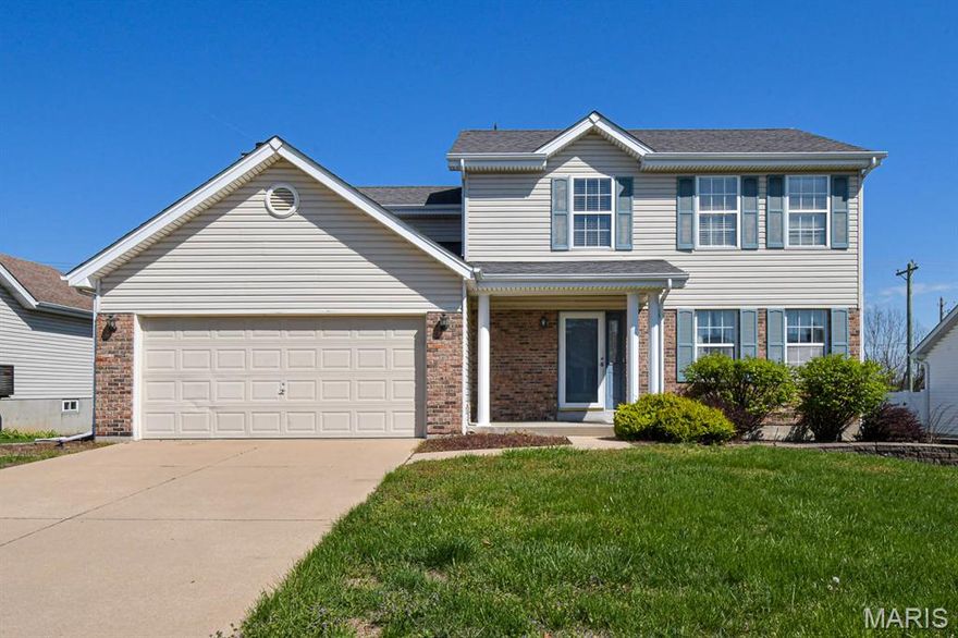 Welcome to 55 Green Pines Circle — a spacious, solidly built two-story home offering 2,932 square feet of total living space in a convenient St. Peters location.
This 4-bedroom, 3-bath home features a functional and comfortable 2 story, floor plan with generous room sizes and great flow for both everyday living and entertaining. The main level provides multiple living areas filled with natural light, while the upper level offers well-sized bedrooms, including a private primary suite with  ensuite bath.
The unfinished basement with some metal framing in place, expands your living space even further — ideal for a recreation room, home office or workout area.  Whether you need space to spread out or host gatherings, this Lower level delivers your vision.
An oversized garage offers extra storage and workspace.
This home presents an excellent opportunity for cosmetic updates to wallpaper and interior finishes, allowing the next owner to personalize and modernize to their taste. With great bones, strong layout, and nearly 3,000 square feet of living space, the potential here is exceptional.
Conveniently located near parks, shopping, dining, and major highways, this is a fantastic opportunity to own a spacious home in a desirable area.  The home is being sold as-is seller to do no repairs or cosmetic updates.