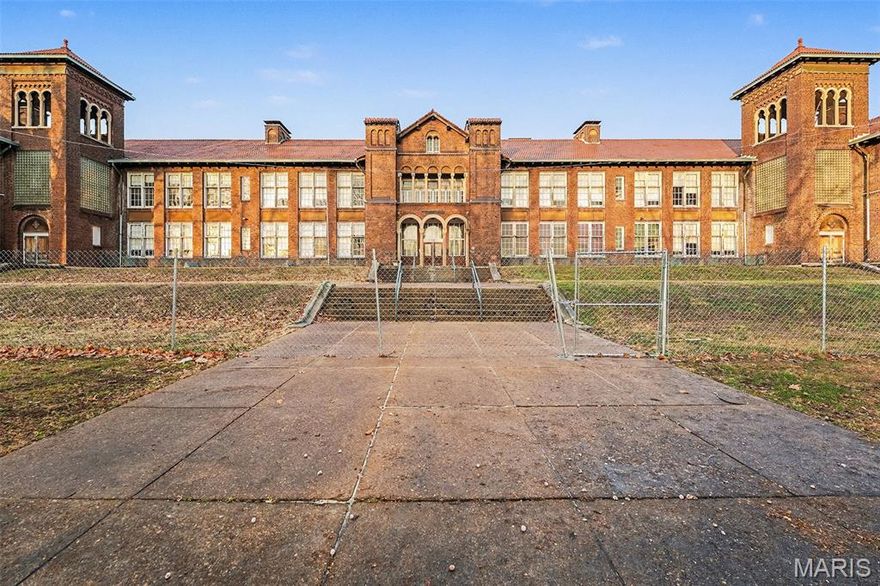 Fanning School offers a unique opportunity to acquire a large institutional property in the City of St. Louis. Formerly operated as a private and middle school, the property consists of an approximately 81,367 square foot masonry building situated on a 2.41-acre site. The three-story structure provides a substantial footprint with a flexible interior layout suitable for continued educational use or adaptive reuse.
Zoned B, the property supports a variety of institutional, community, and commercial uses, subject to zoning and municipal approvals. The site is located within the St. Louis City submarket and benefits from strong accessibility and proximity to established residential neighborhoods. The expansive land area allows for parking, outdoor programming, campus-style use, or future site improvements. This property is well suited for school operators, charter schools, nonprofits, churches, community organizations, or redevelopment groups seeking scale and long-term potential in an urban setting. This offering presents a rare opportunity to reposition a legacy educational facility with significant building size and land area. SLPS