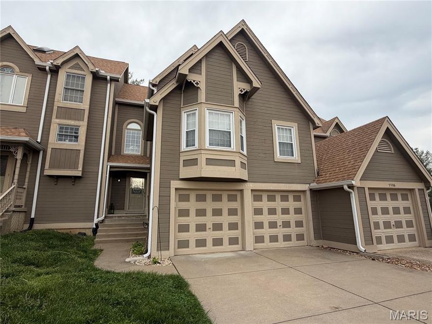 Beautifully maintained 3-bedroom, 2 full and 2 half bath townhome located in highly desirable Weldon Spring. This private community offers a swimming pool and charming cottage-style architecture.

The main level showcases a spacious Great Room with a dramatic 16’ ceiling, Palladian windows, crown molding, and a remote-controlled gas fireplace. The adjoining dining area features sliding glass doors that open to a private patio backing to common ground. The kitchen includes a pantry and a convenient enclosed laundry closet.

The primary suite offers a walk-in closet and a large bay window with a built-in window seat. The en-suite bath features a separate updated shower, jetted tub, double vanity, and linen closet. The loft area includes a Palladian window, built-in window seat, and a desk/bookcase combination—perfect for a home office or reading nook.

Upstairs, you’ll find two generously sized bedrooms and a full hall bath. The partially finished lower level provides additional living or storage space, a utility room, and access to the attached 2-car garage.

A true must-see—schedule your showing today! The property owner is a licensed realtor in Missouri.