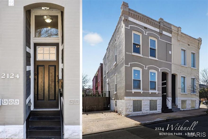 This exceptional home truly has it all, starting with standout curb appeal highlighted by a beautiful front door that sets the tone the moment you arrive. The OVERSIZED LOT offers a private, thoughtfully landscaped backyard featuring two lush rows of ferns, a deck, patio and a fully fenced yard—perfect for entertaining, unwinding, letting the pets roam or enjoying your own peaceful outdoor retreat—along with the RARE AND HIGHLY COVETED BONUS OF THREE PRIVATE PARKING SPACES DIRECTLY NEXT TO THE HOME (no need to navigate down an alley or find street parking). Step inside to an inviting open floor plan filled with exposed interior brick, high ceilings, recessed lighting, warm wood floors, and a convenient main-level powder room. The open-style kitchen anchors the space beautifully with granite countertops and stainless steel appliances, offering an ideal layout for cooking, gathering, and hosting. Deck and backyard access is right off the living area. Upstairs, you’ll find two spacious bedrooms, each with double closets, including a serene primary en-suite with super tall rain-head shower, plus a very well-appointed hall bath that has a tub/shower combo. A striking brick wall flanking the staircase adds architectural character, while the second level continues the airy feel with tall ceilings throughout. The finished basement provides even more flexible living space—perfect for a movie room, home office, play area, or private getaway. And if this weren’t enough, THIS LOCATION IS PRIME for Benton Park! Enjoy effortless daily walks as the park is literally a 60-second stroll from your front door, placing you on the quiet, peaceful side of Benton Park where morning coffees, evening strolls, dog walks and weekend picnics become part of your routine. And when you’re ready to explore, everything cool the city has to offer—restaurants, shops, nightlife, and cultural hotspots—is just minutes away—Opportunities like this, with a home this close to the park and what it offers, are exceptionally rare so be sure to set your showings before it’s too late.