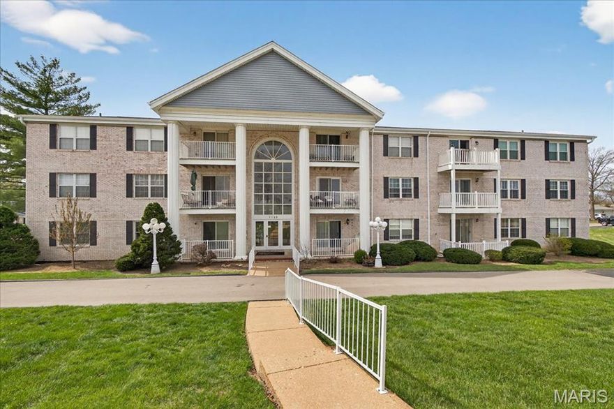 Welcome to this well-maintained 2-bedroom, 2-bath condo offering comfortable single-level living in a desirable mid-rise community in the Mehlville area. With 1,309 square feet of living space, this unit features an open floor plan with a spacious dining and living room combo, perfect for both relaxing and entertaining. The kitchen is equipped with a breakfast bar, pantry, and a full suite of appliances, while the convenience of in-unit main-level laundry adds to everyday ease. The primary suite includes a walk-in closet and private bath, and additional highlights include luxury vinyl and laminate flooring, double-pane windows, and a private balcony. The building offers elevator access, secured garage parking, and intercom entry for added convenience and peace of mind. Won't last long! Check it out today!